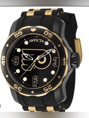 Invicta Black and Gold NHL Sport Philadelphia flyers men’s Watch